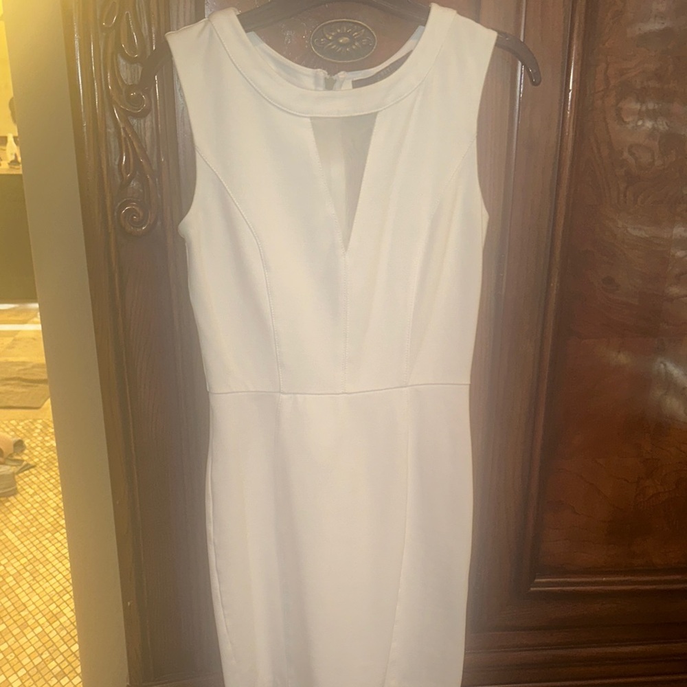Guess Ivory Sleeveless Midi Dress